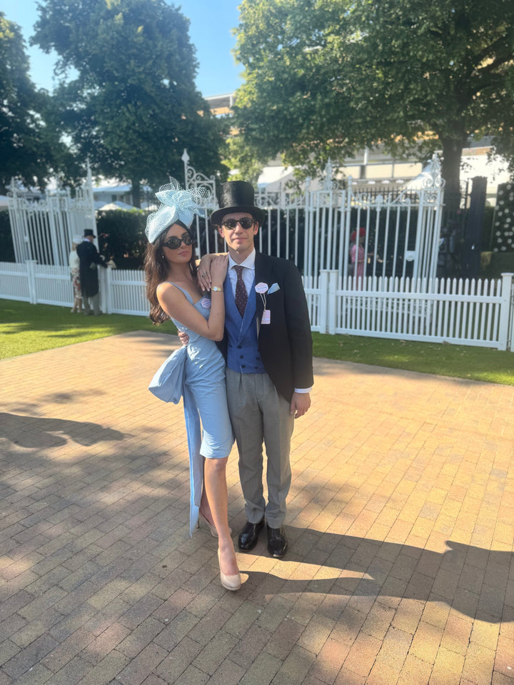 Baby blue bow dress with detachable bow Dress Hannah Sophia England 