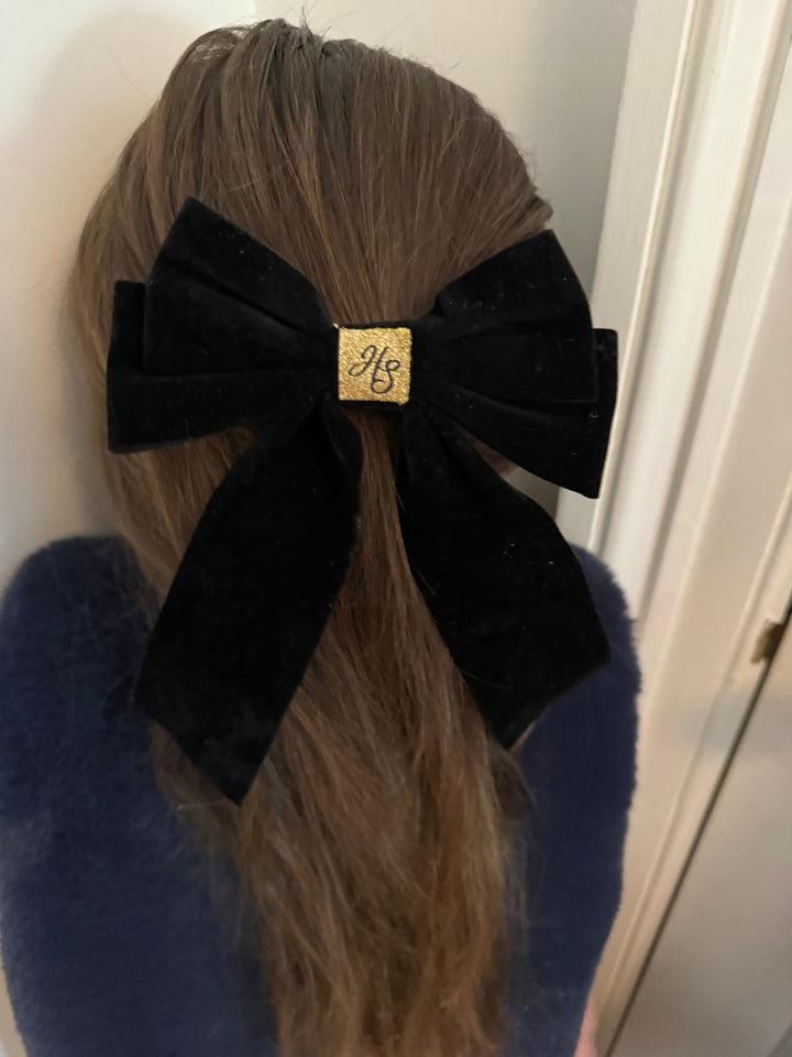 Black velvet bow Hannah Sophia England 