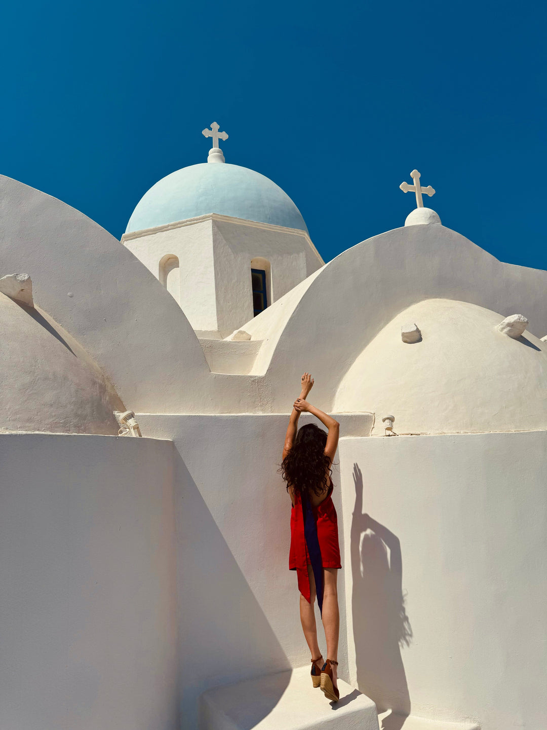 Classic navy and Red reversible backless dress Dress Hannah Sophia England 