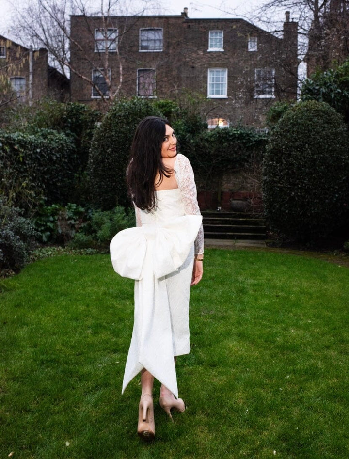 Elegant Detachable Ivory Lace Dress Dress Hannah Sophia England 