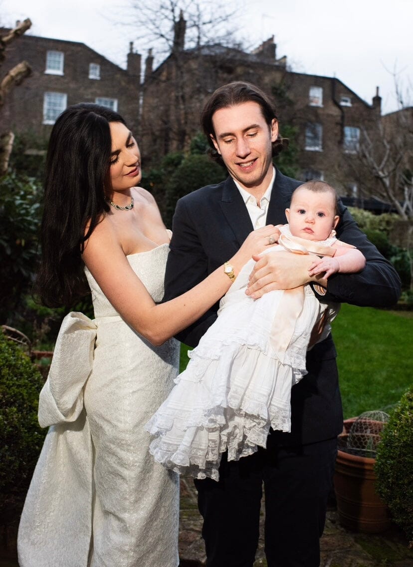 Elegant Detachable Ivory Lace Dress full length Dress Hannah Sophia England 