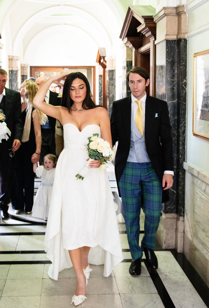 Elegant Detachable Ivory Lace wedding skirt Dress Hannah Sophia England 