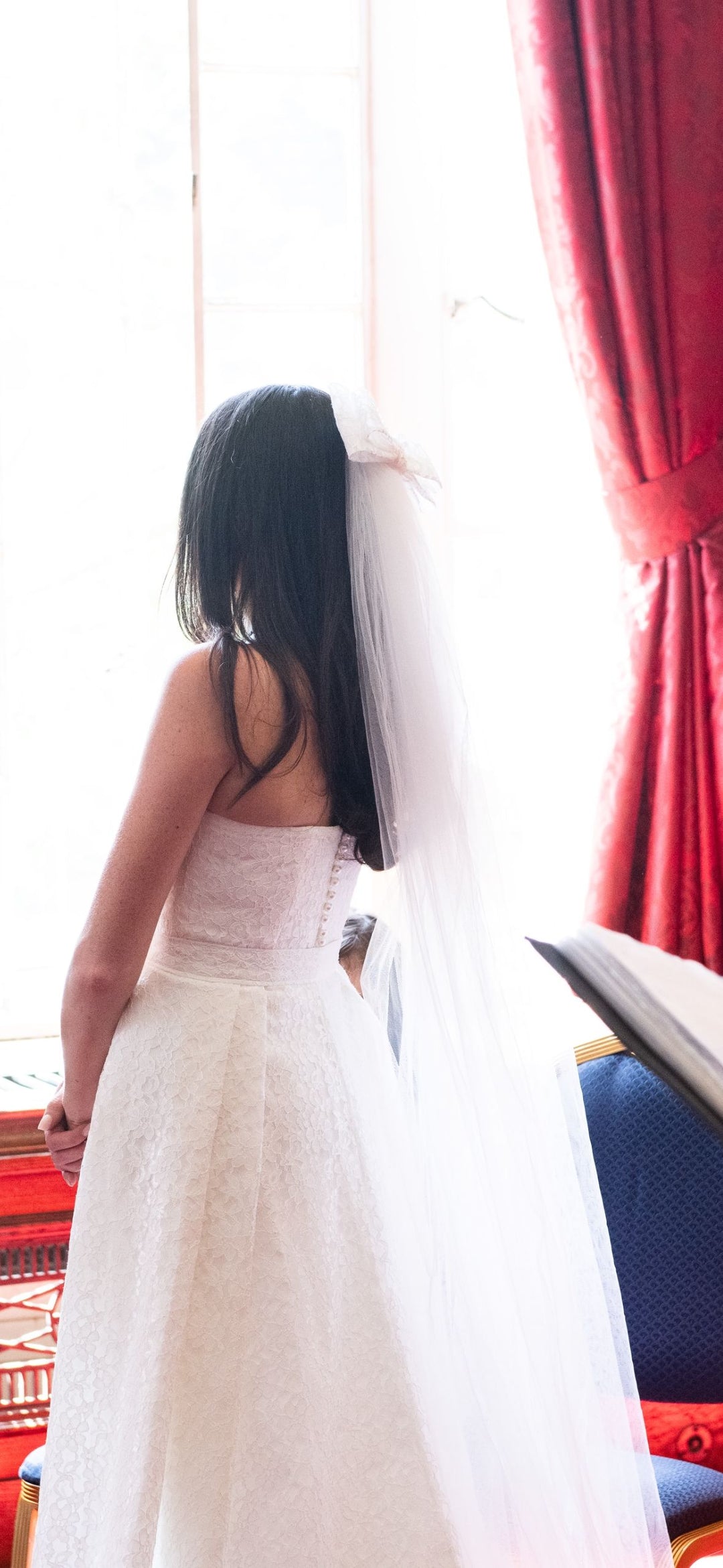 Elegant Detachable Ivory Lace wedding skirt Dress Hannah Sophia England 