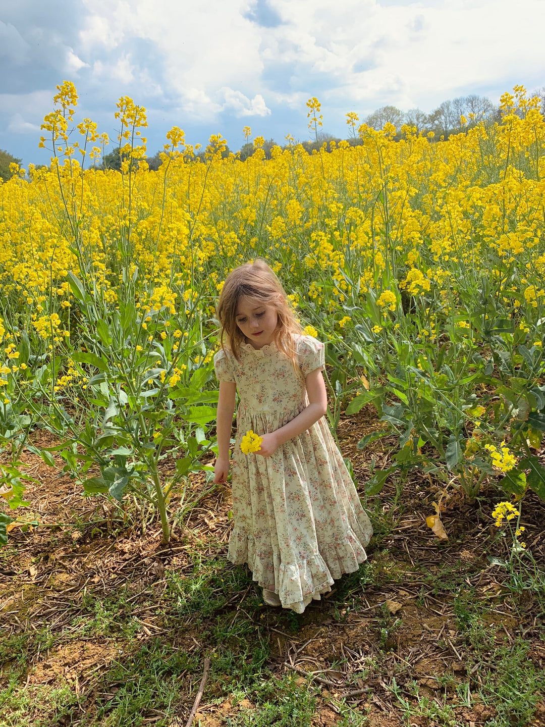 Floral reversible children's dress child dress Hannah Sophia England 