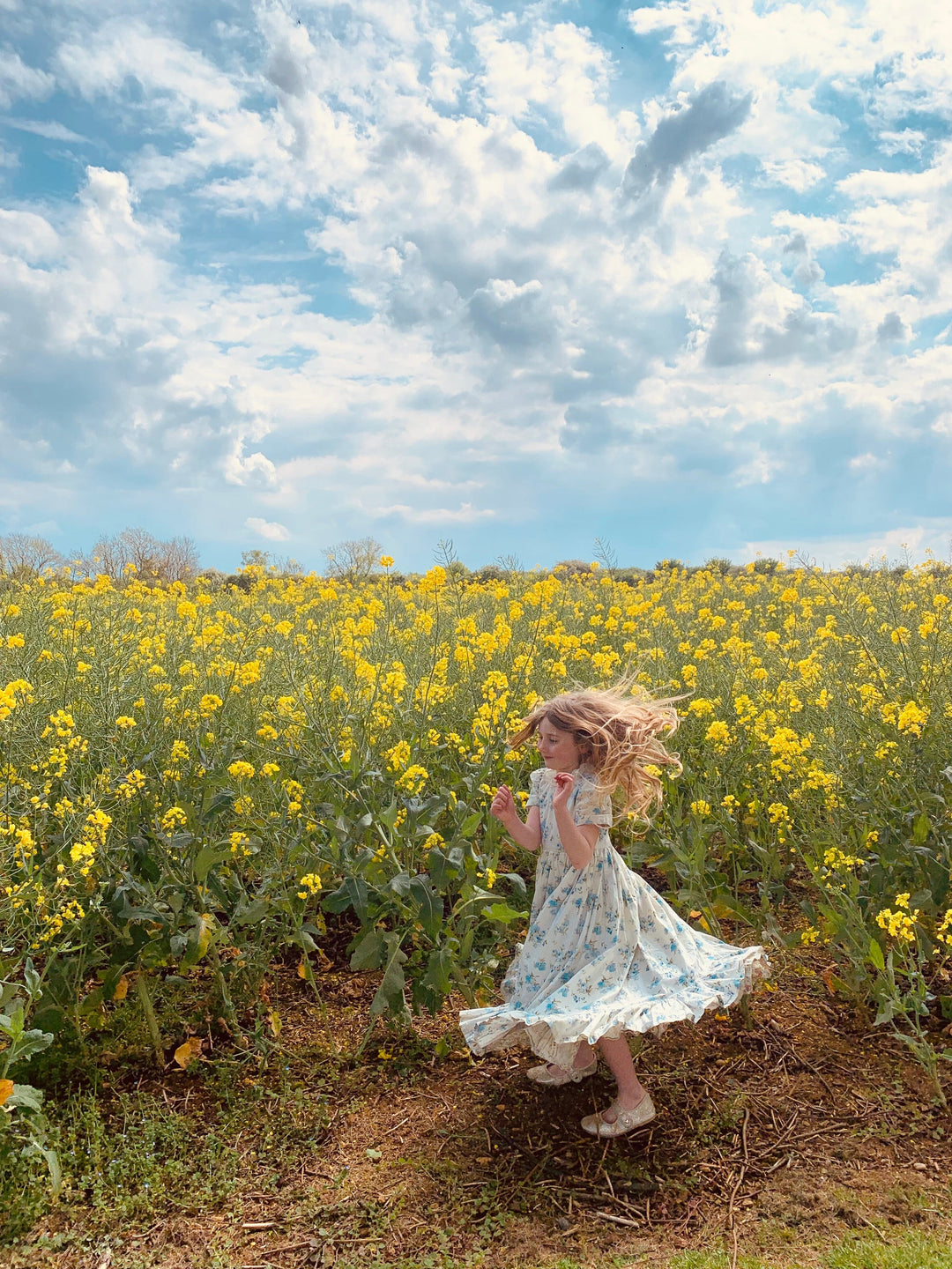 Floral reversible children's dress child dress Hannah Sophia England 