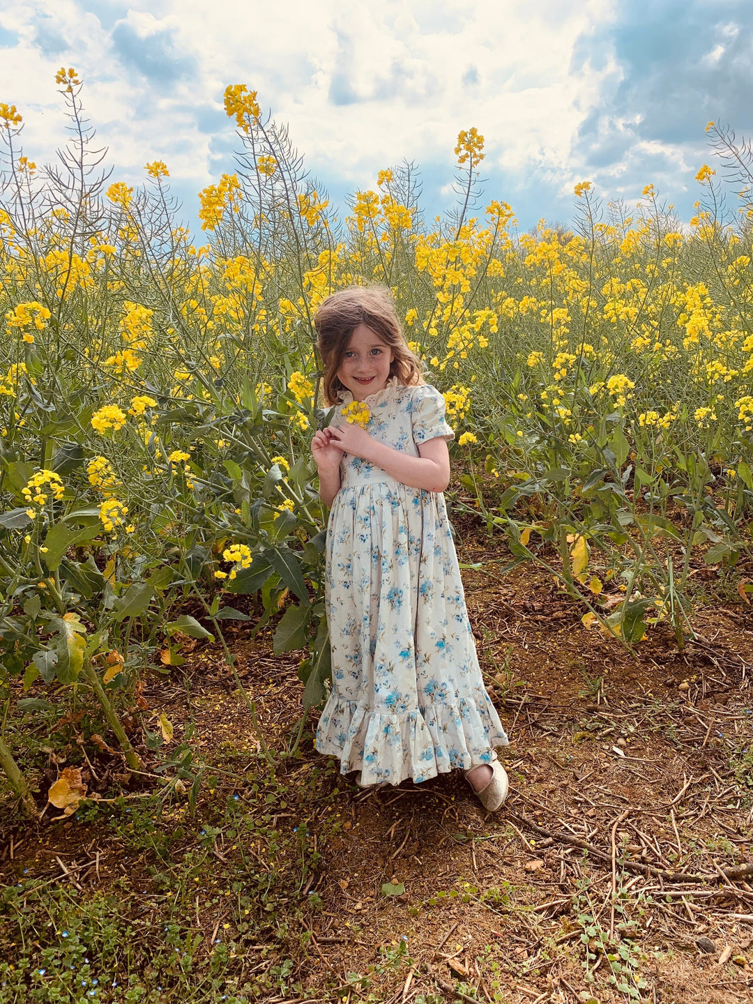 Floral reversible children's dress child dress Hannah Sophia England 