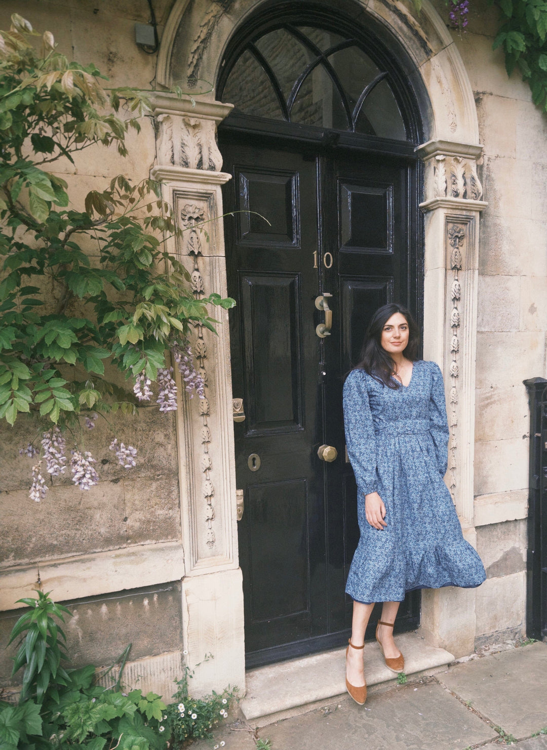 Ophelia Navy floral reversible dress Dress Hannah Sophia England 