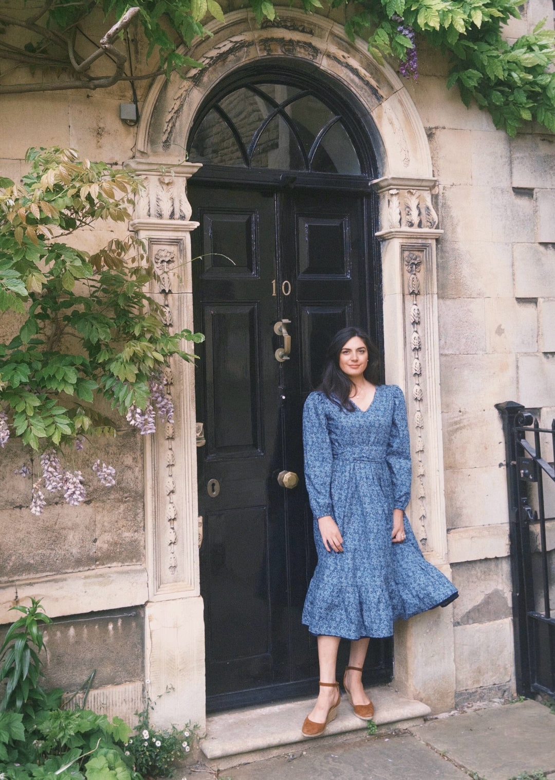 Ophelia Navy floral reversible dress Dress Hannah Sophia England 