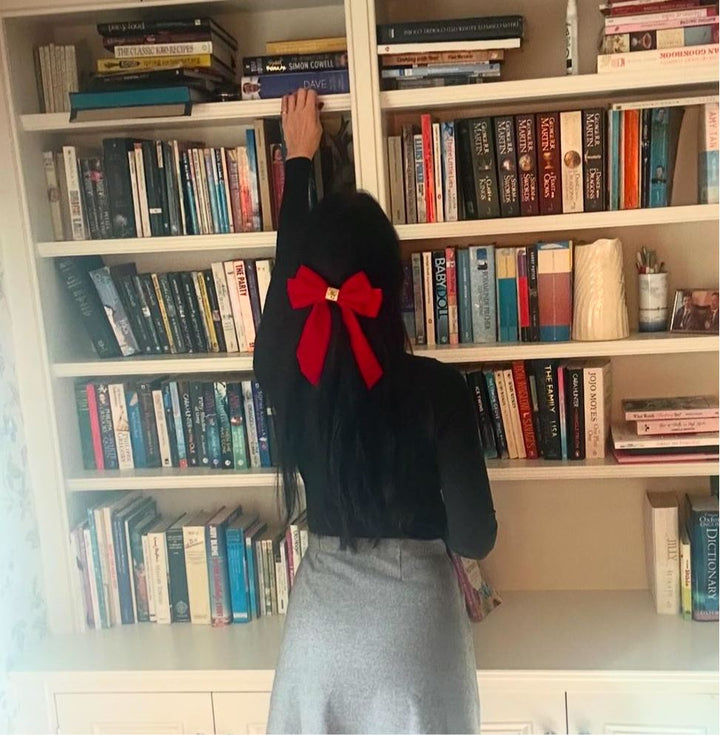 Red velvet bow Hannah Sophia England 