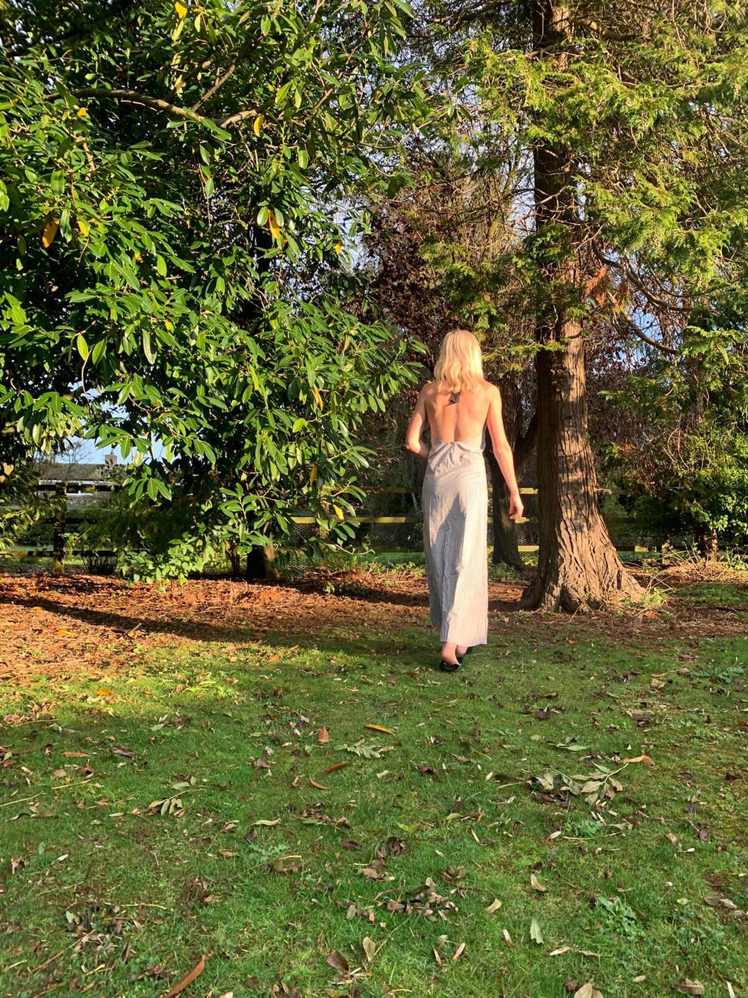 Stripe and black reversible tie up dress Dress Hannah Sophia England 