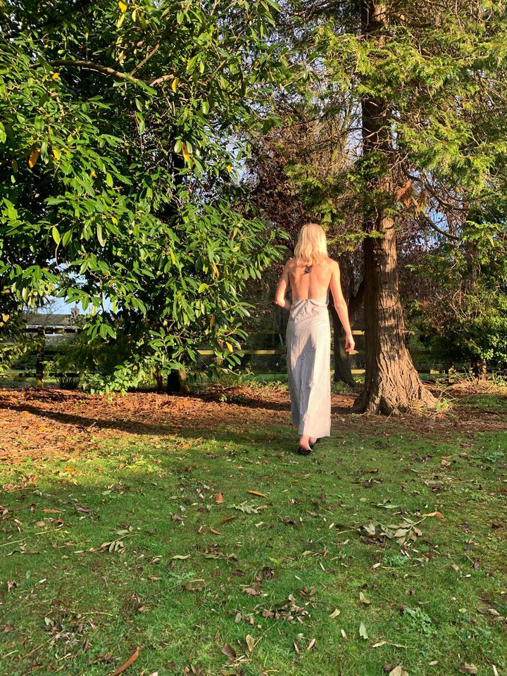 Stripe and black reversible tie up dress Dress Hannah Sophia England 