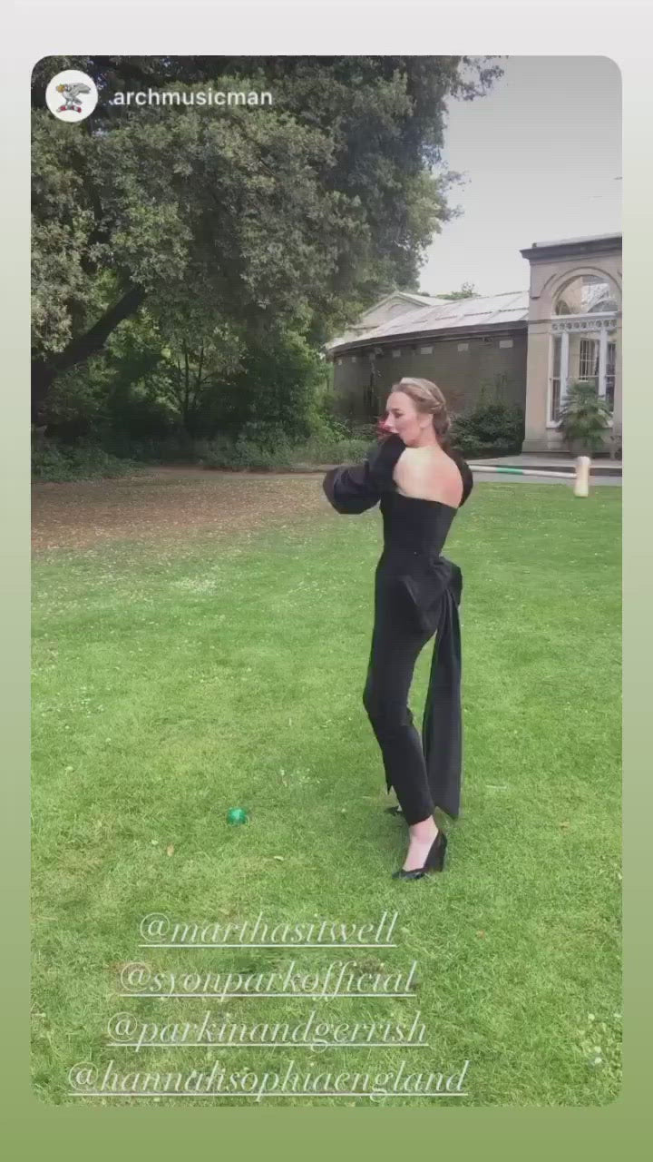 Black Velvet Detachable Bow Dress - Lady Martha Sitwell