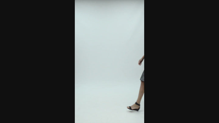 Classic Victoria, Black / Black polka 4-way reversible Knee-length, short sleeved dress