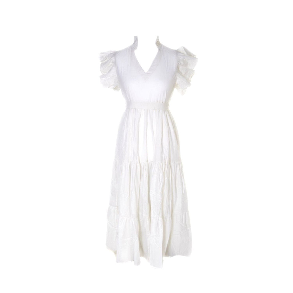 Alice - White Reversible Midi Dress Dress Hannah Sophia England 