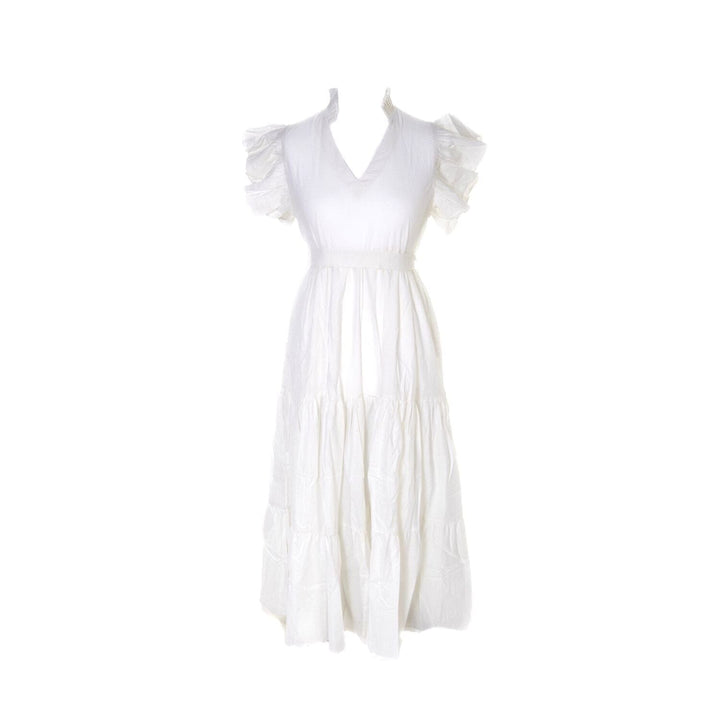 Alice - White Reversible Midi Dress Dress Hannah Sophia England 
