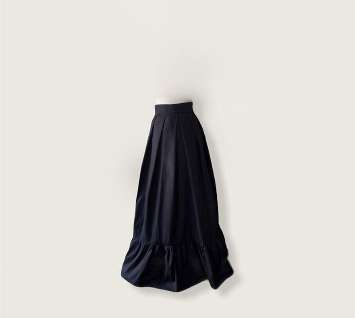 Black cotton poplin maxi skirt Skirt Hannah Sophia England 