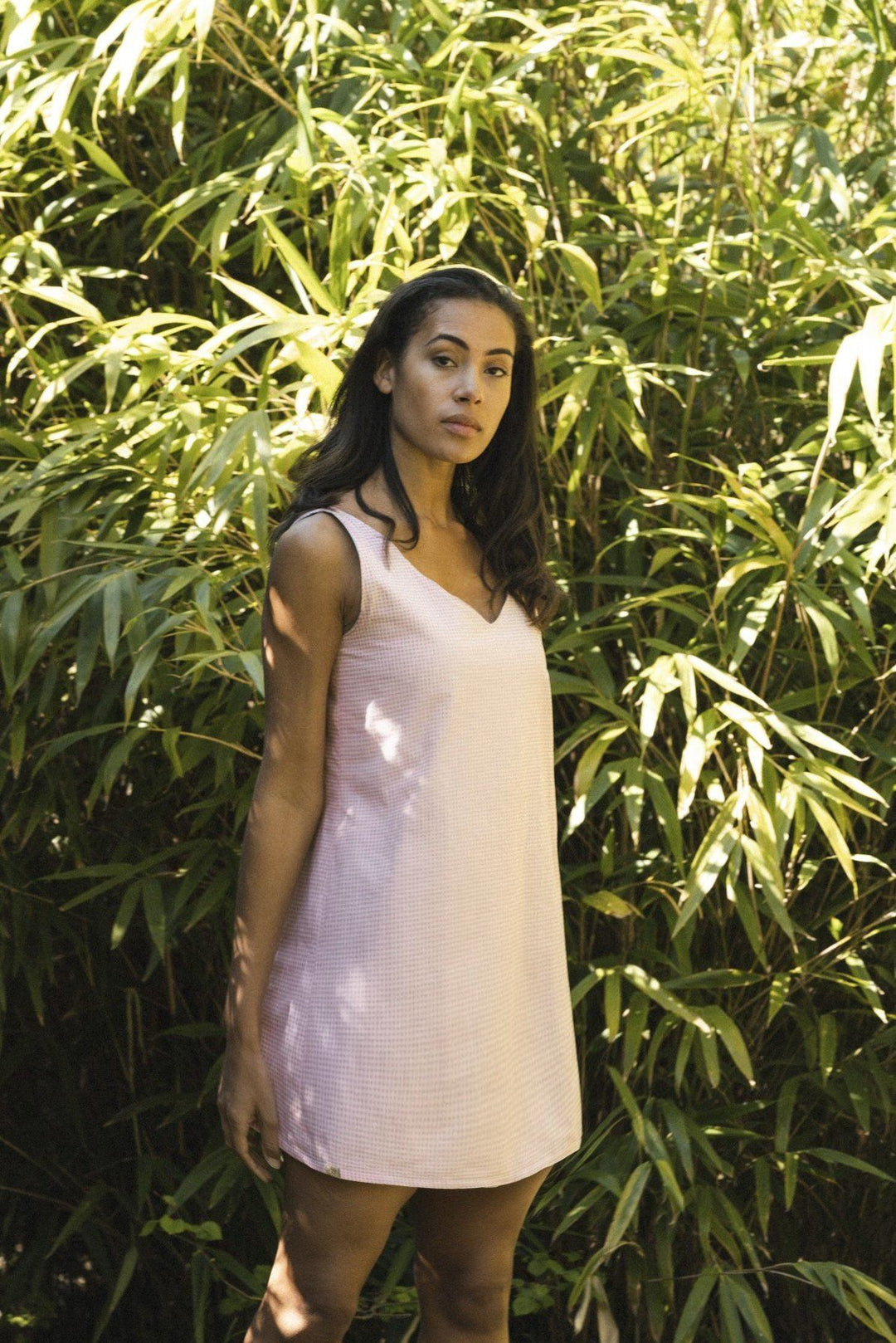 Blue & pink reversible dress with a detachable collar Dress Hannah Sophia England 