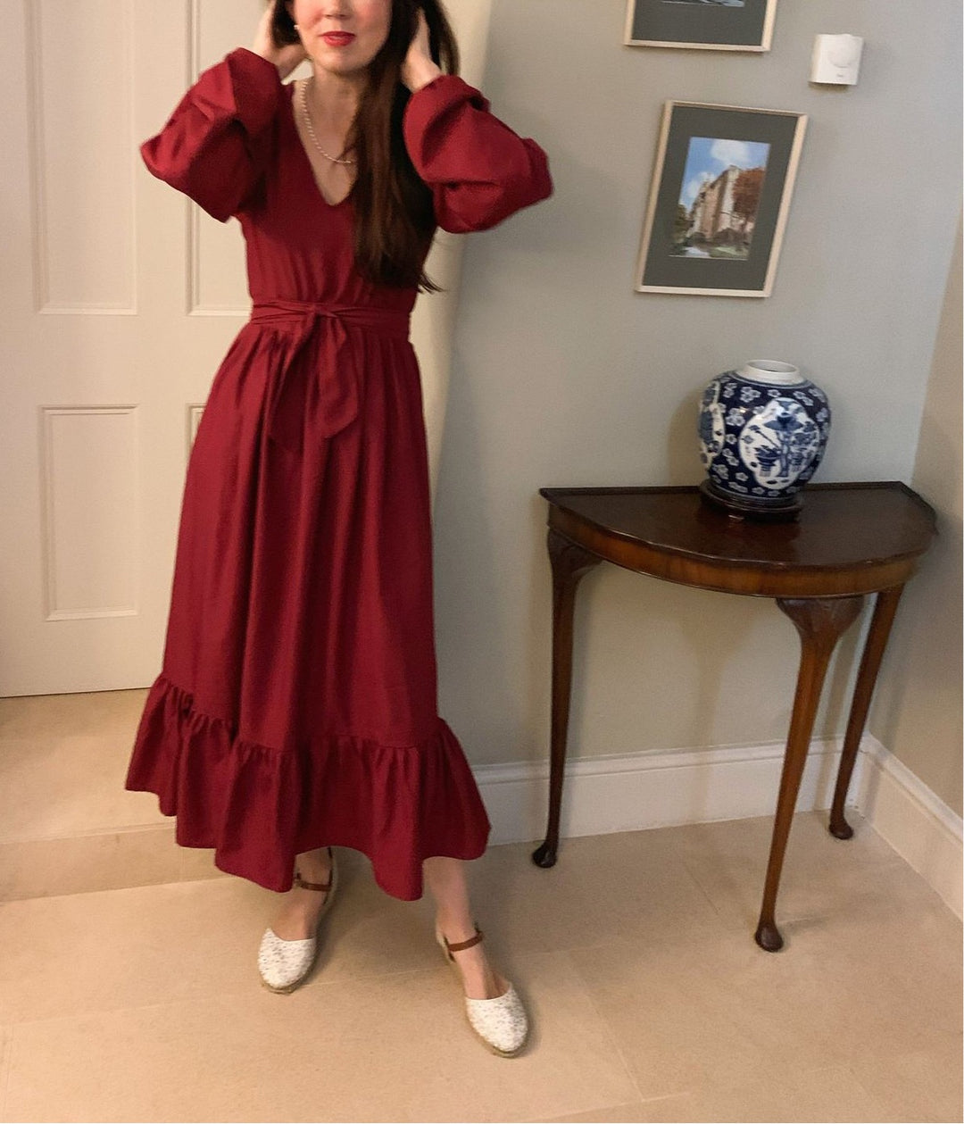 Burgundy and Paisley four-way reversible dress Dress Hannah Sophia England 