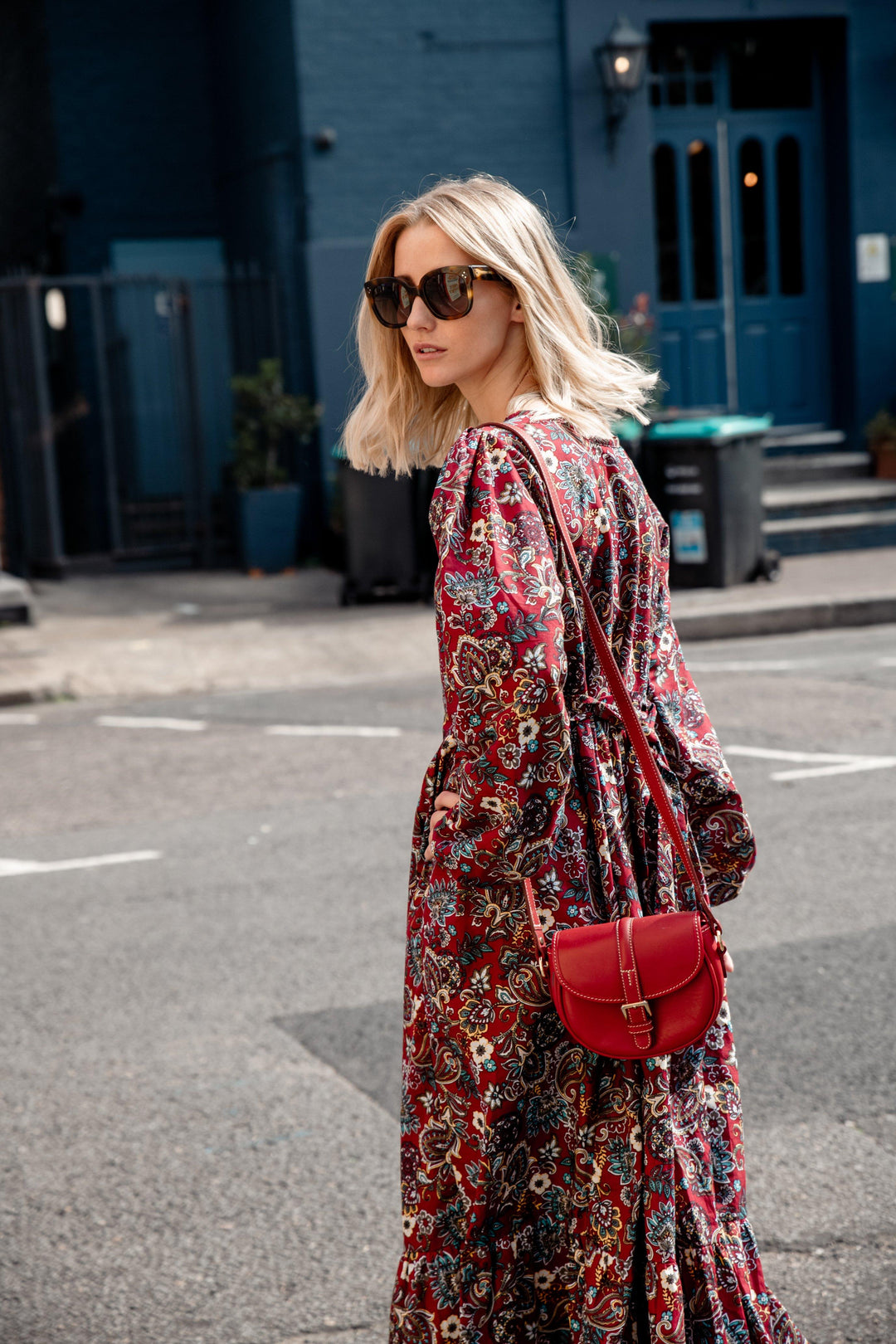 Burgundy and Paisley reversible dress Dress Hannah Sophia England 