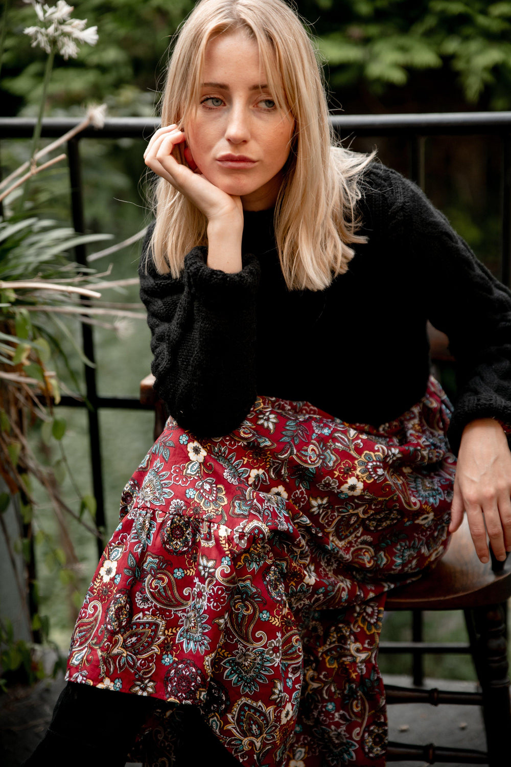 Burgundy Paisley skirt Dress Hannah Sophia England 