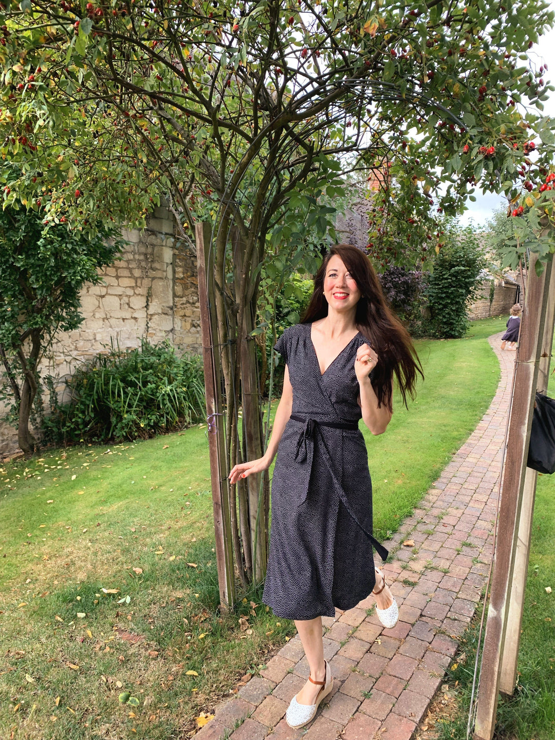 Classic Saika Gown, Black & Black polka 4-way reversible maxi dress Hannah Sophia 