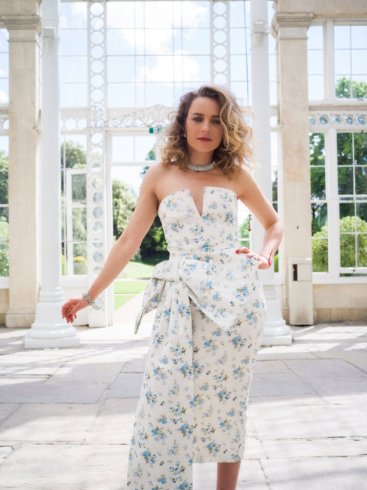 Floral detachable bow dress with detachable sleeves and a detachable bow Dress Hannah Sophia England 