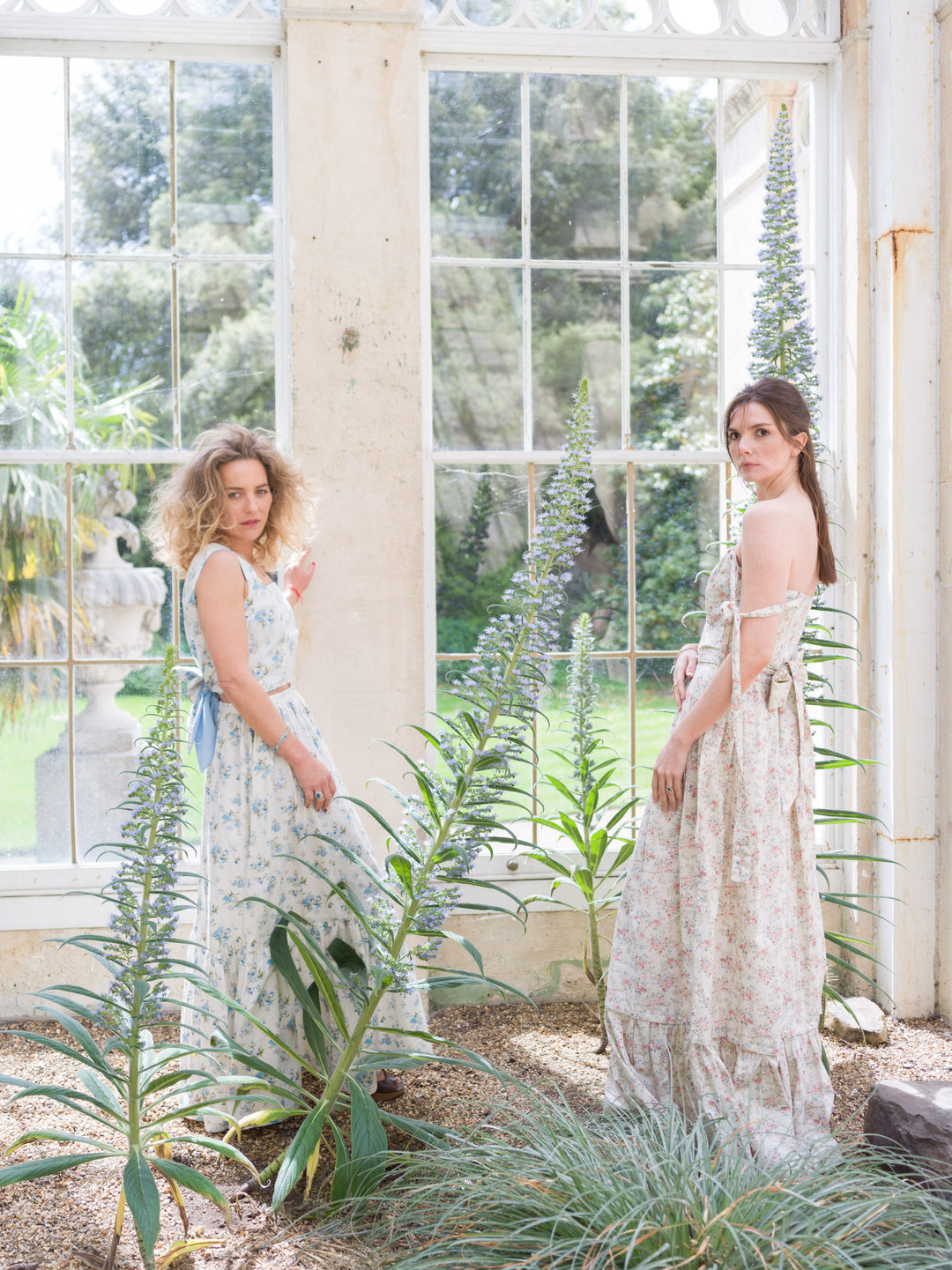 Floral pink sweetheart maxi (detaching into a midi) dress with detachable tier Dress Hannah Sophia England 