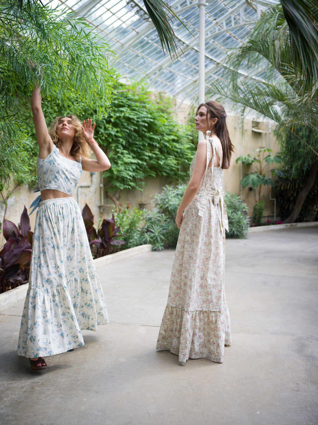 Floral pink sweetheart maxi (detaching into a midi) dress with detachable tier Dress Hannah Sophia England 