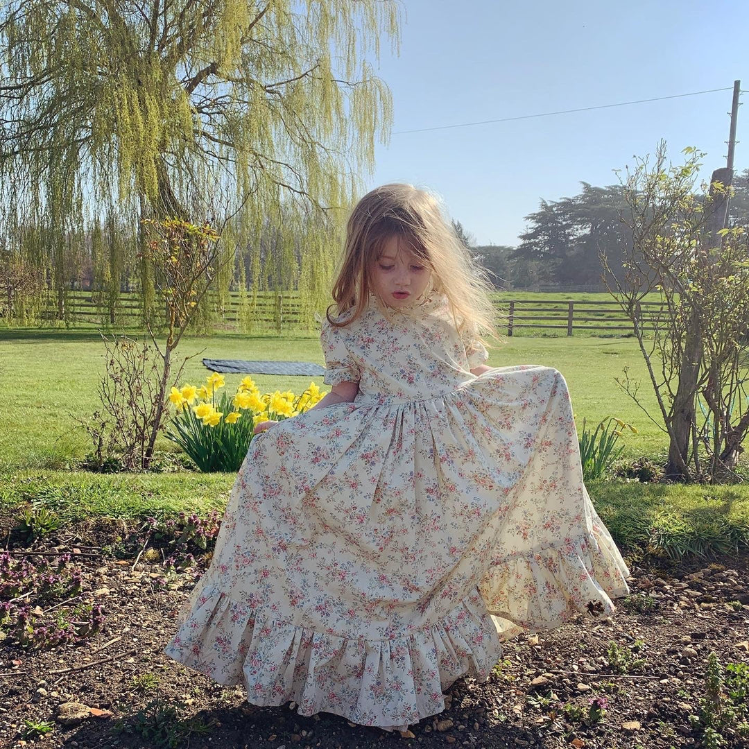 Floral reversible children's dress child dress Hannah Sophia England 