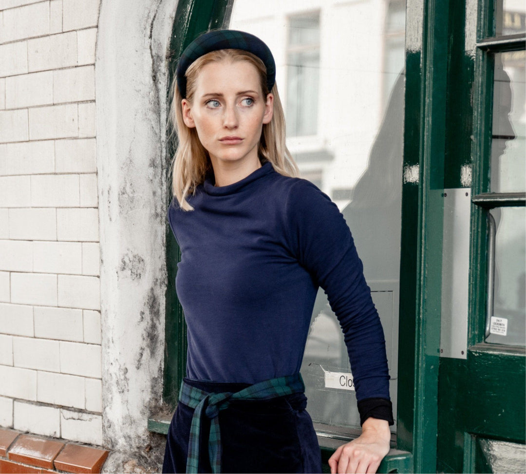 Green Tartan headband Hannah Sophia England 