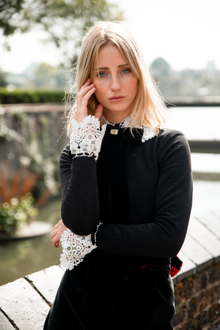 Hannah Sophia England | Dainty Lace cuffs with velvet trim Hannah Sophia England 