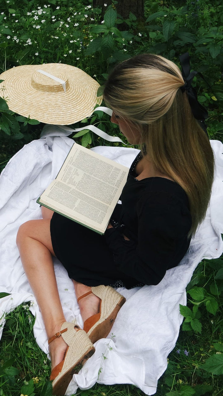 Henrietta, Black Polka/ Black reversible wrap Knee-length, long sleeved dress Hannah Sophia 