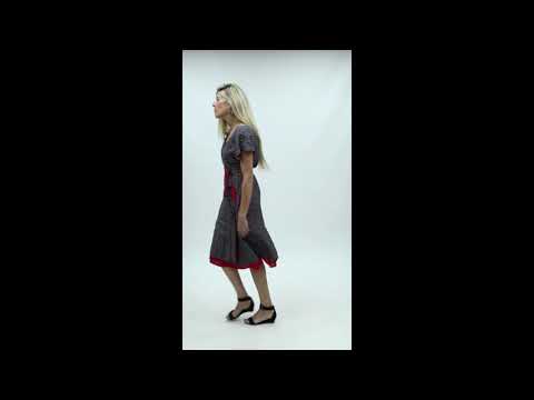 Classic Audrey Red - Navy polka 4-way reversible wrap Midi, short sleeves dress