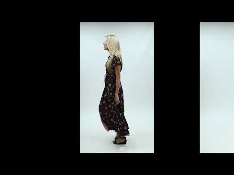 Philippa Gown | Blush Pink /Navy floral is a 4-way reversible dress