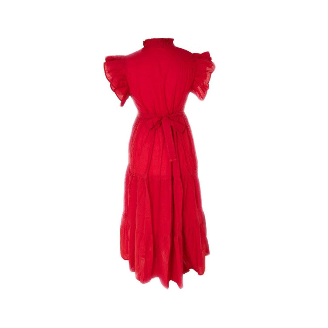Lucy - Red Reversible Midi Dress Dress Hannah Sophia England 