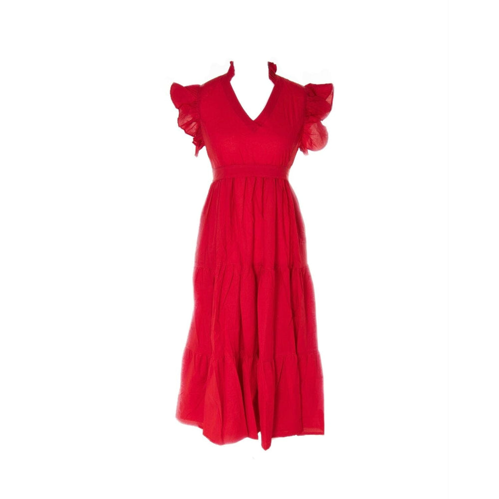 Lucy - Red Reversible Midi Dress Dress Hannah Sophia England 