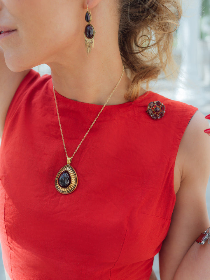 Nautical red and navy reversible backless bow top Top Hannah Sophia England 