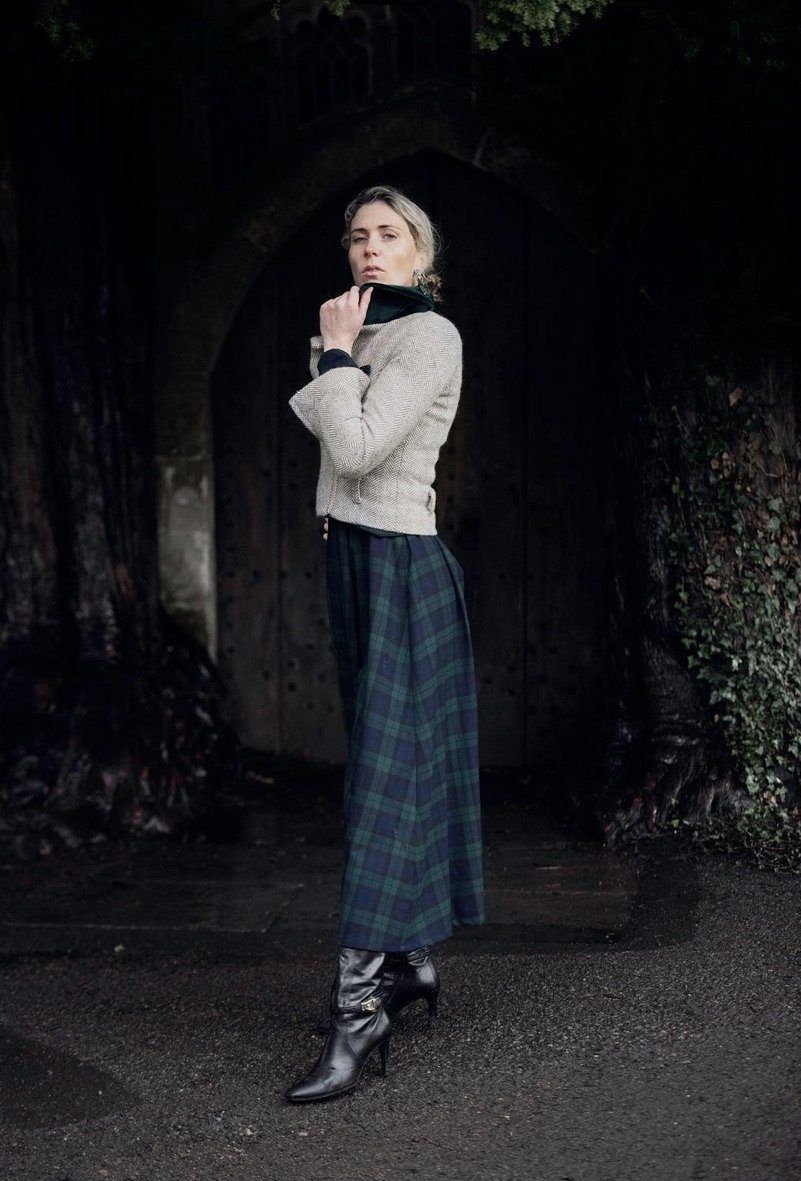 PETITE Sarah Kate Byrne 4-way reversible tartan wrap dress Hannah Sophia England 