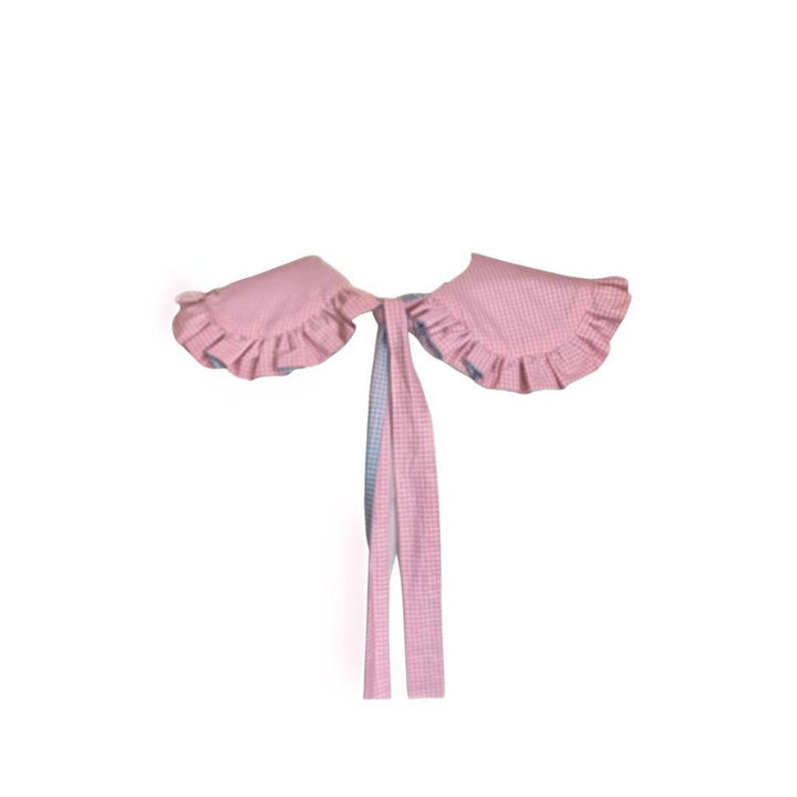 Pink/Blue reversible mini dress with a detachable collar Dress Hannah Sophia England 