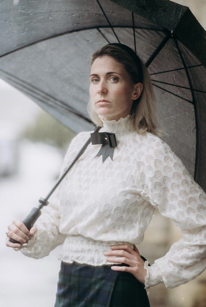 PRE-ORDER Holly - Green and Navy Tartan / Navy midi skirt Hannah Sophia England 