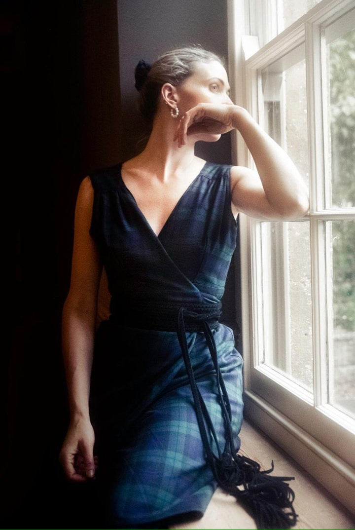 PRE-ORDER Violet Midi 4-way luxury reversible tartan dress Hannah Sophia England 