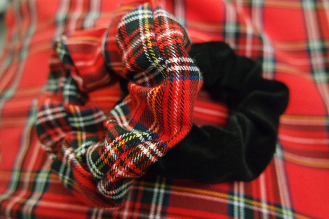 Velvet and Tartan Scrunchies - Pack of 2 Hannah Sophia England 