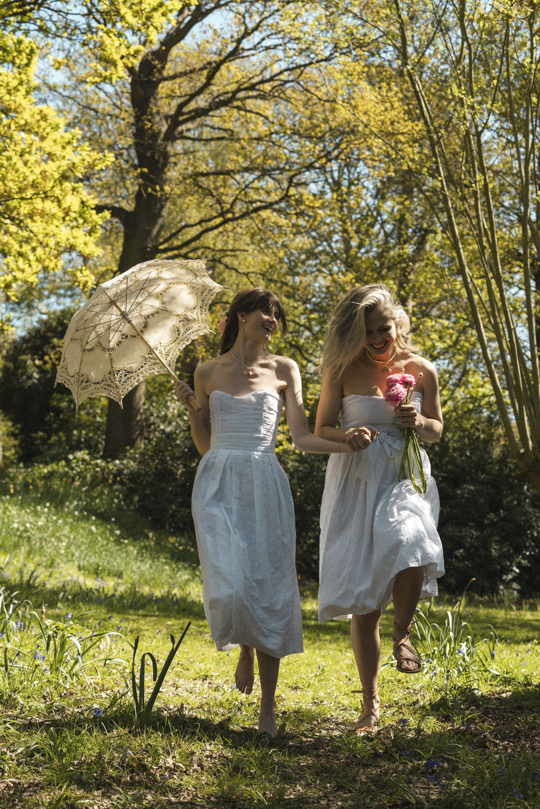 White broderie anglaise midi skirt Skirt Hannah Sophia England 