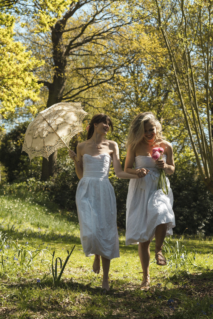 White broderie anglaise midi skirt Skirt Hannah Sophia England 