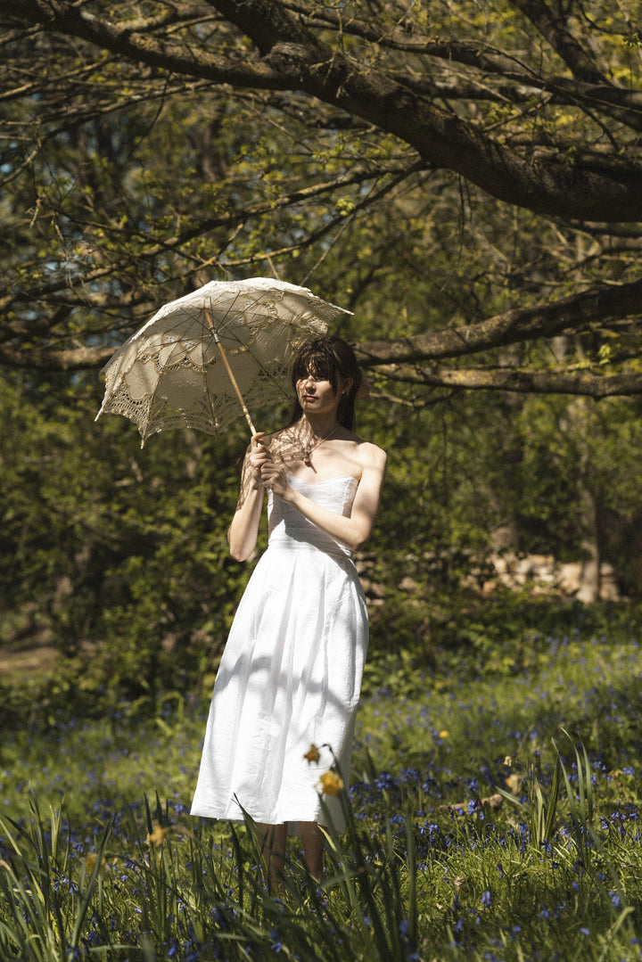 White broderie anglaise midi skirt Skirt Hannah Sophia England 