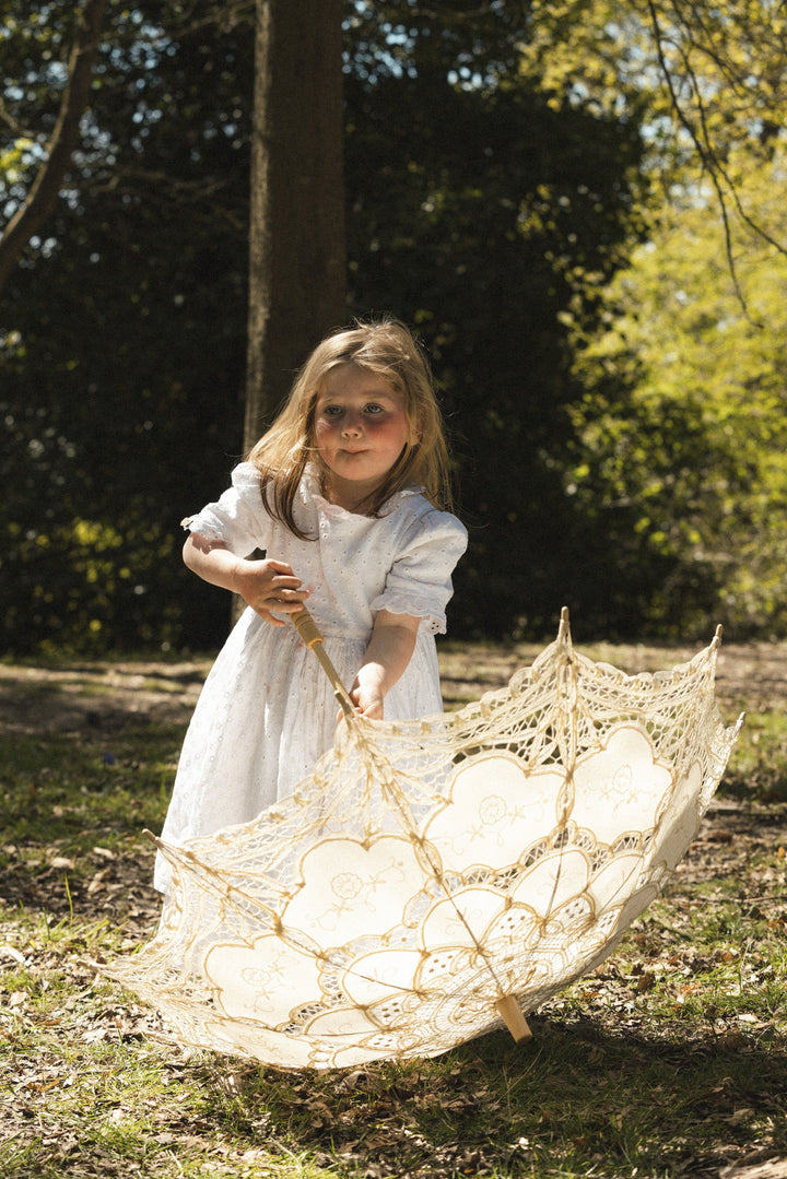 White broderie anglaise reversible childrens dress child dress Hannah Sophia England 